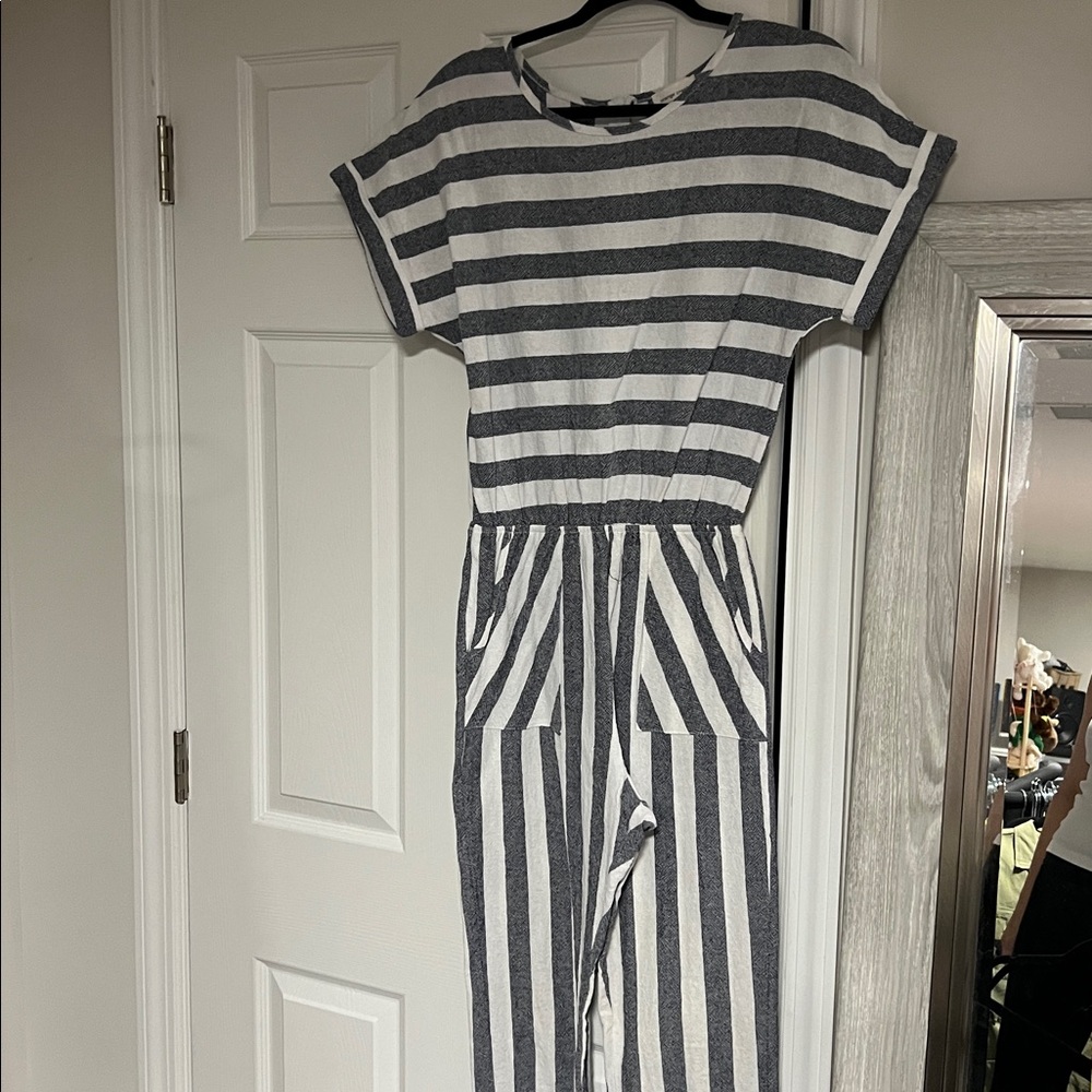 Orange Creek Navy and White Striped Top